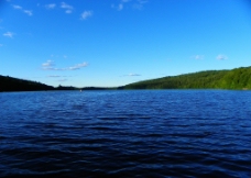 蓝色的湖泊景色图片