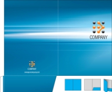 蓝色企业vi文件夹封面设计动感线条光线图片