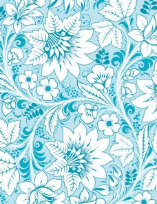 潮流素材蓝色欧式古典花纹