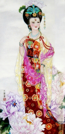 唐代服装杨贵妃图片