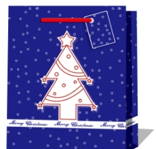创意圣诞树圈圈礼品袋（蓝底）图片