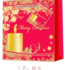 圣诞蜡烛花底纹礼品袋图片