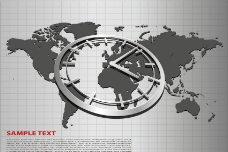 科技世界动感时钟世界板块商务科技背景图片