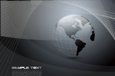 地球背景动感线条地球商务科技背景图片
