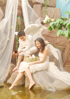 婚纱写真样片 羽翼天使图片