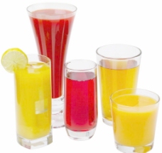 水果饮料四杯饮料水果汁橙汁西瓜汁图片