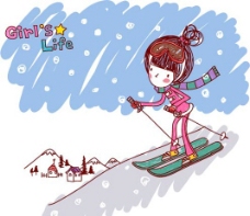 雪山女生的生活GirlsLife滑雪图片