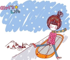 雪山女生的生活GirlsLife滑雪图片