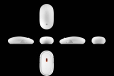白色苹果鼠标六视图 PSD分层素材图片