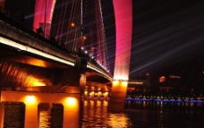亚运会猎德大桥夜景图片