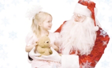 圣诞女孩圣诞老人抱着可爱漂亮小女孩图片