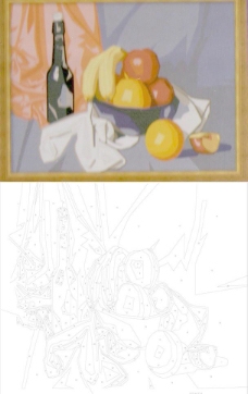 数字油画 多彩水果盆 25色 规格 36x46cm图片